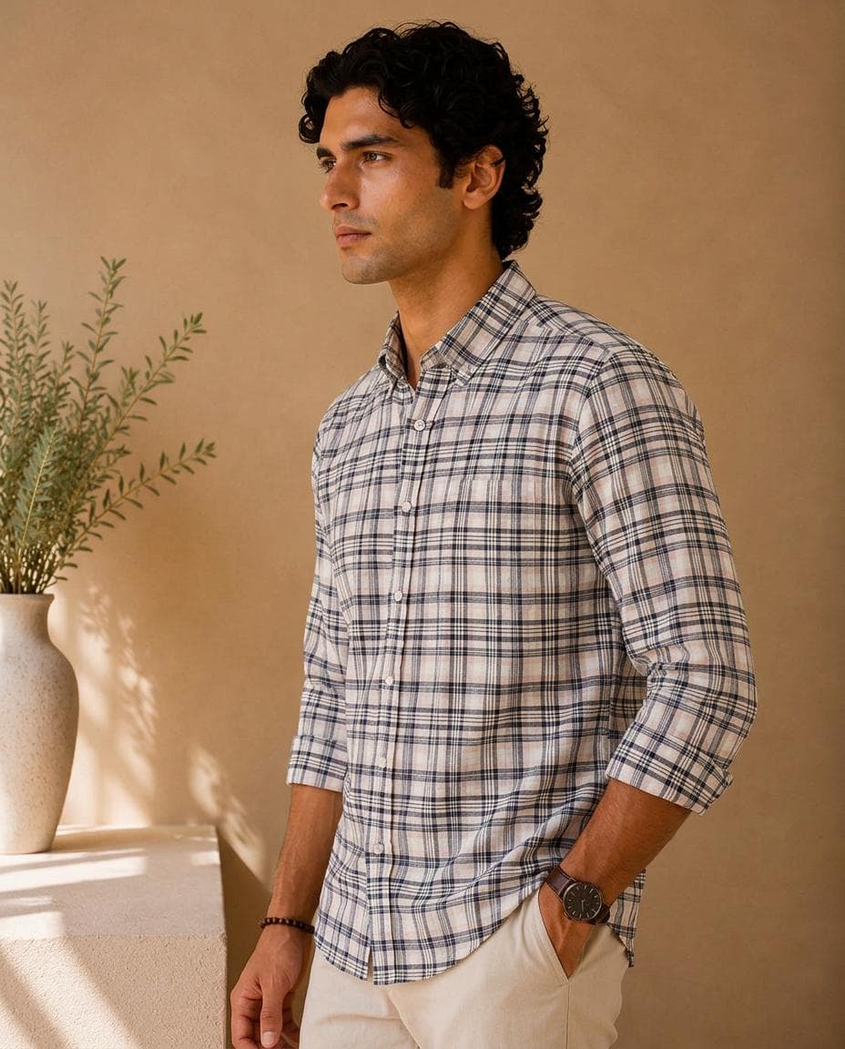 Checked casual shirt view 4